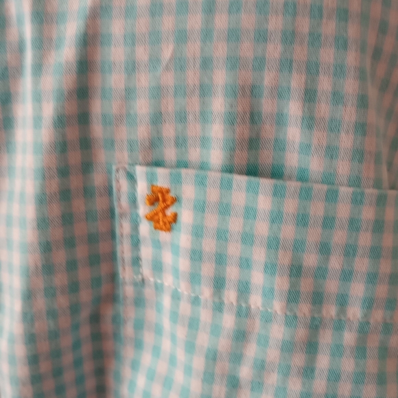 IZOD Mens Sz 2XL Blue /Aqua Button shirt. - Picture 2 of 6